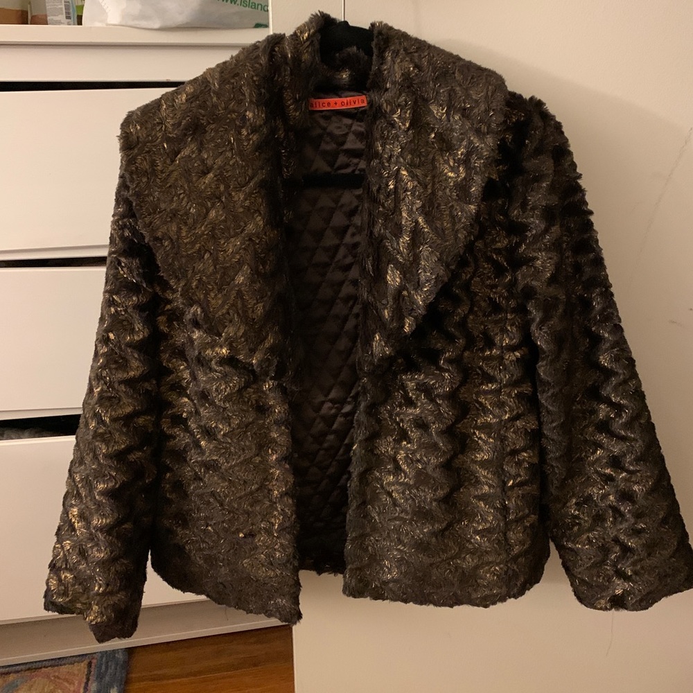 Alice and Olivia Faux Fur Coat, Never Worn